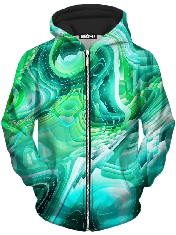 cool hoodieGreen Schism Unisex Zip-Up Hoodie