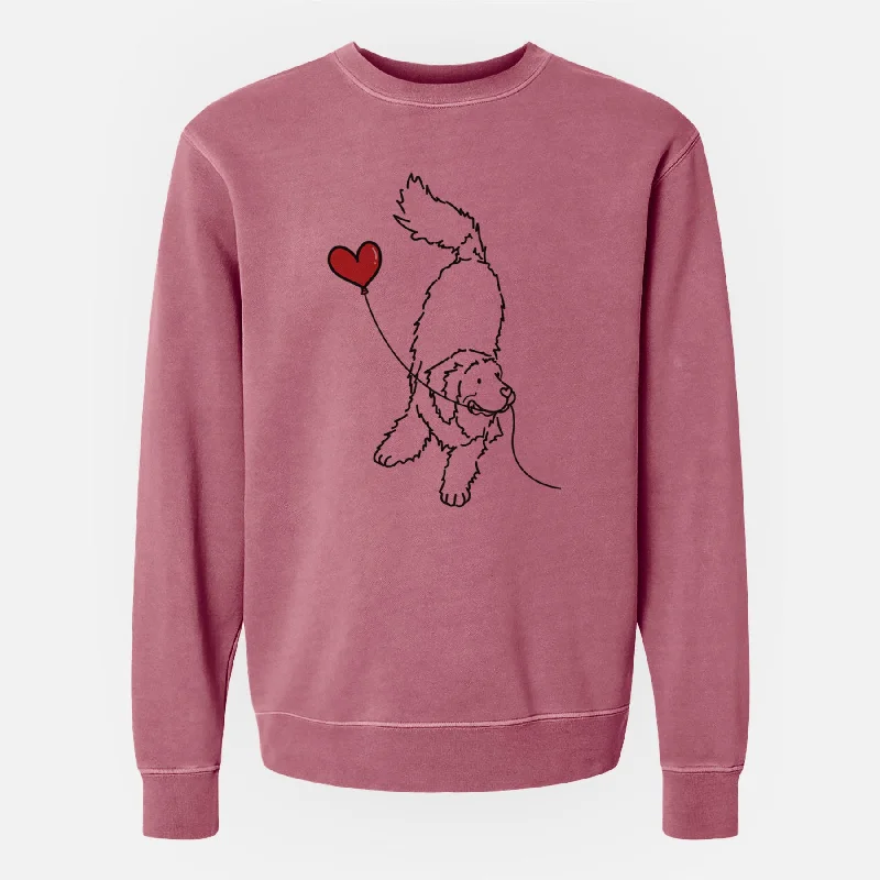 minimaNewfoundland Heart String - Unisex Pigment Dyed Crew Sweatshirt