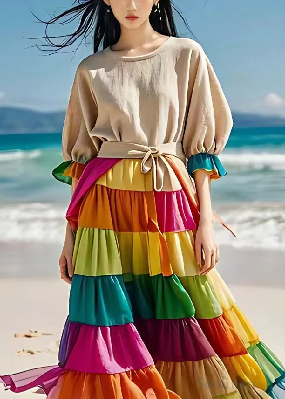Instant Discount elegant evening dressElegant Beige Chiffon Patchwork Linen Dress Flare Sleeve Instant Discount elegant evening dressElegant Beige Chiffon Patchwork Linen Dress Flare Sleeve