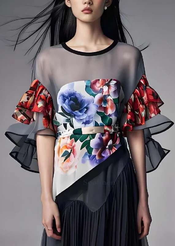 Big Discounts fitted dressPlus Size Grey O-Neck Print Organza Patchwork Chiffon Dresses Butterfly Sleeve Big Discounts fitted dressPlus Size Grey O-Neck Print Organza Patchwork Chiffon Dresses Butterfly Sleeve