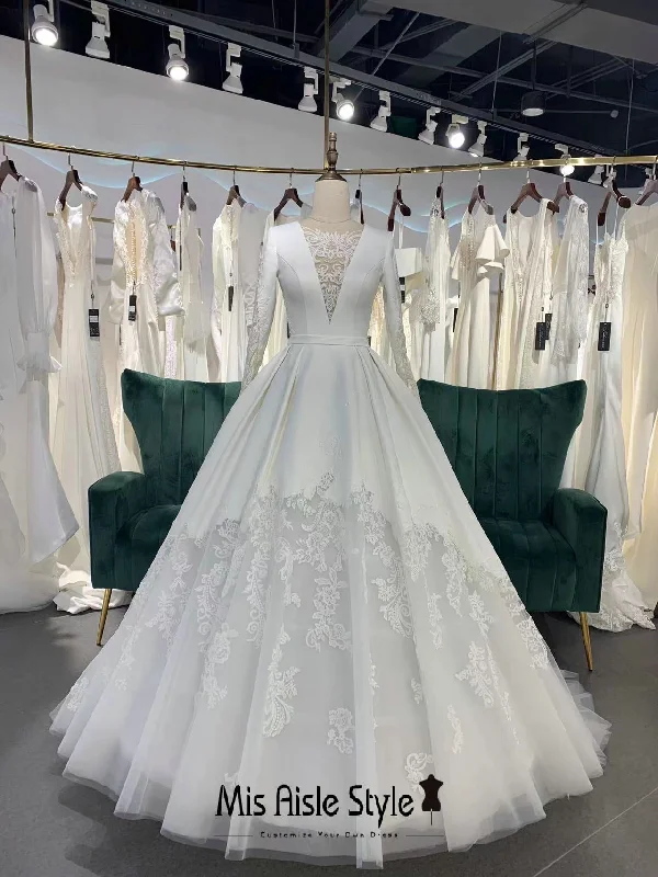 Special Savings t-shirt dressBall Gown Vintage Long Sleeve Wedding Dress