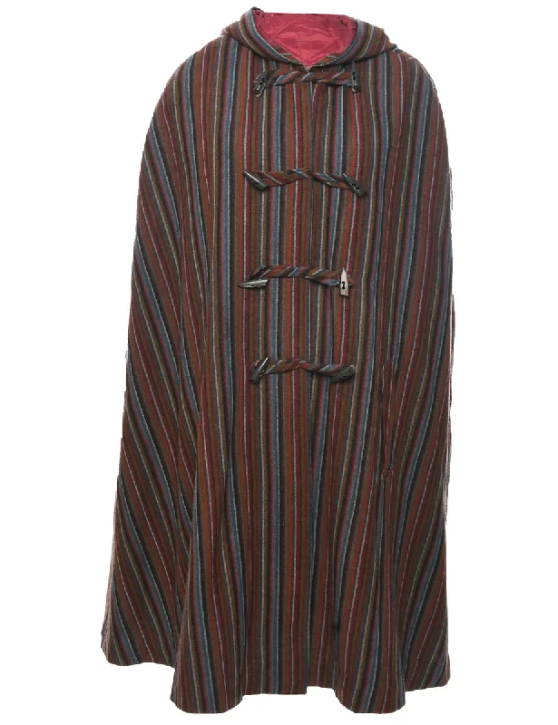 Can't Miss lightweight outerwearStriped Pattern Cape - L