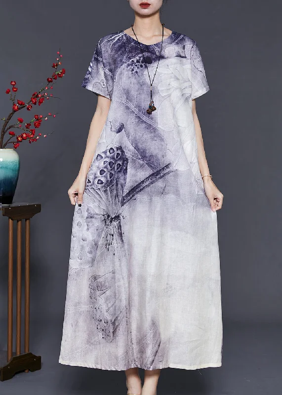 Discount Mania evening dressBeautiful Purple Tie Dye Cotton Long Dress Summer