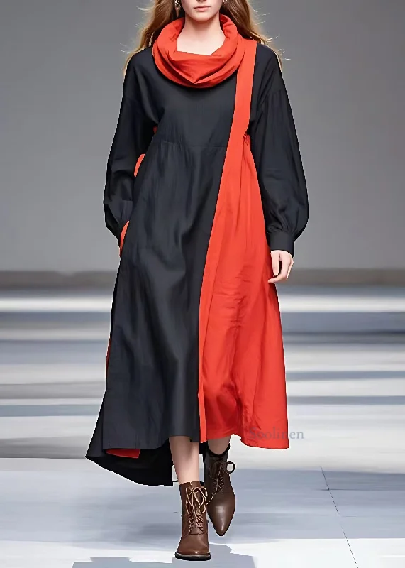 Markdowns vintage-inspired dressNatural Colorblock Turtle Neck Pockets Maxi Dresses Long Sleeve Markdowns vintage-inspired dressNatural Colorblock Turtle Neck Pockets Maxi Dresses Long Sleeve