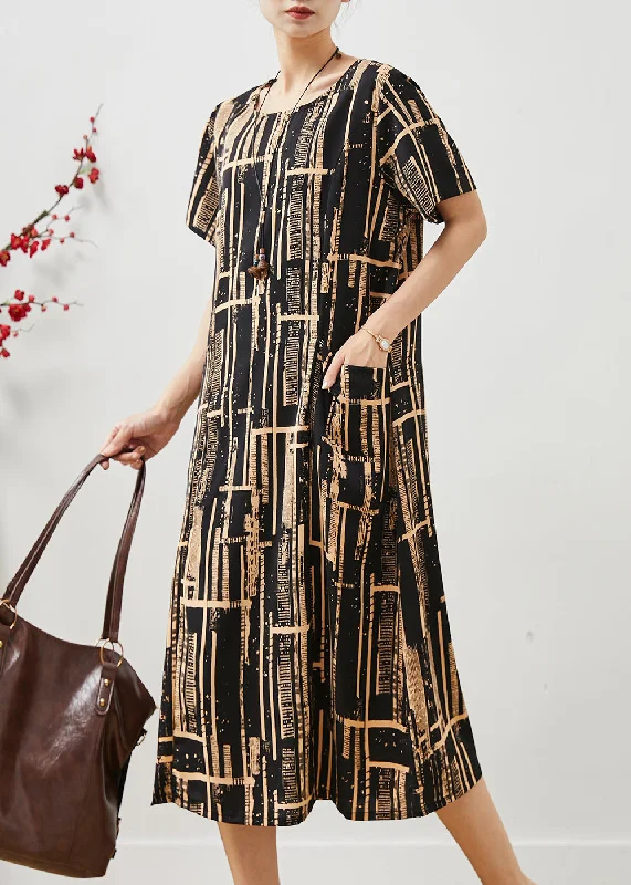 Clearance Sale party-ready dressItalian Black Print Pockets Chiffon Maxi Dresses Summer Clearance Sale party-ready dressItalian Black Print Pockets Chiffon Maxi Dresses Summer