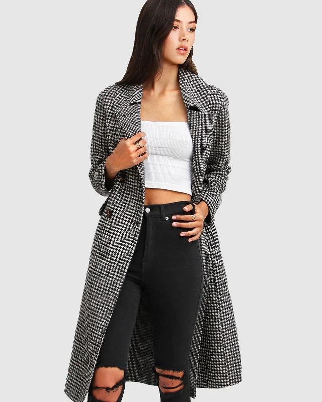 Exclusive Offers street style coatSave My Love Wool Coat - Black & White Check