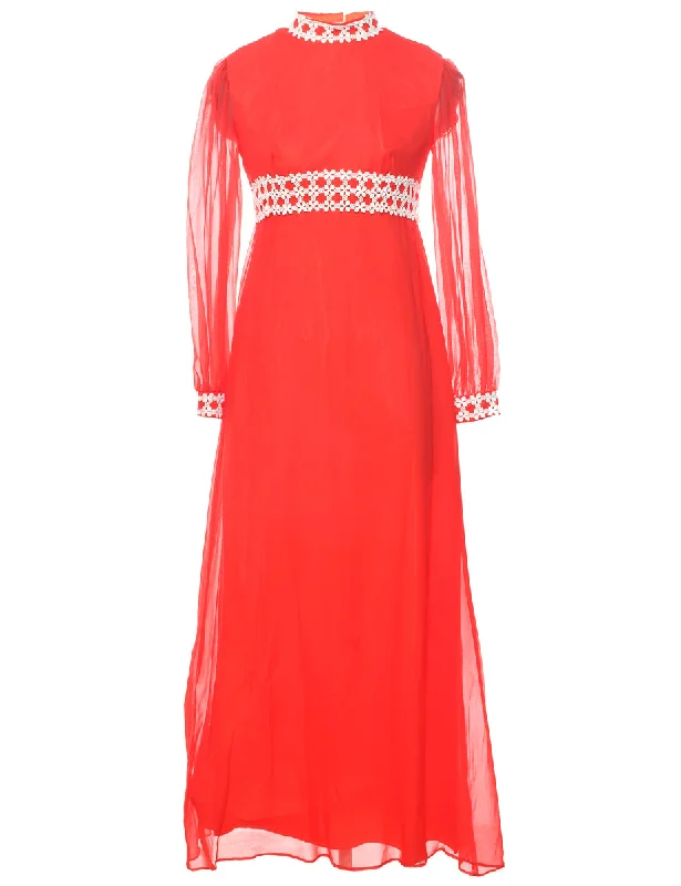 Seasonal Clearance functional coatRed Maxi Dress - XS