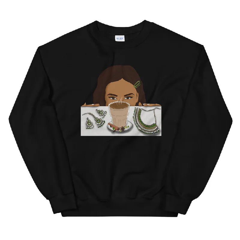 Deep Discounts long-sleeve athletic hoodieStaring at Chai Sweatshirt