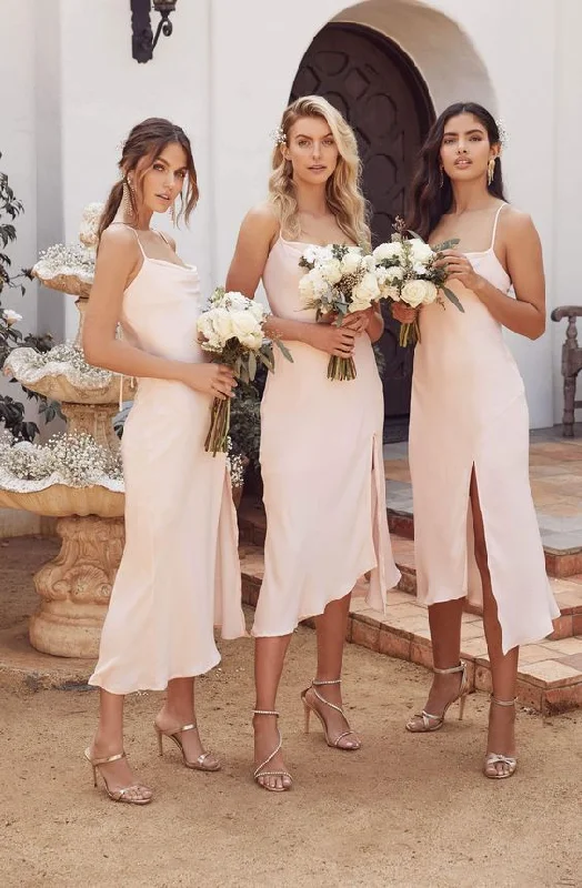 Fantastic Offers off-shoulder dressShort Slit Bridesmaid Dress