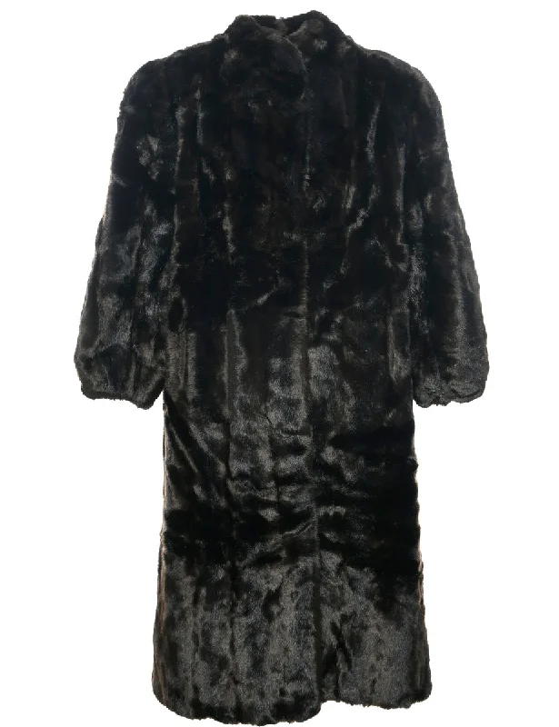 New Markdowns wool-blend coatDark Brown Faux Fur Coat - L
