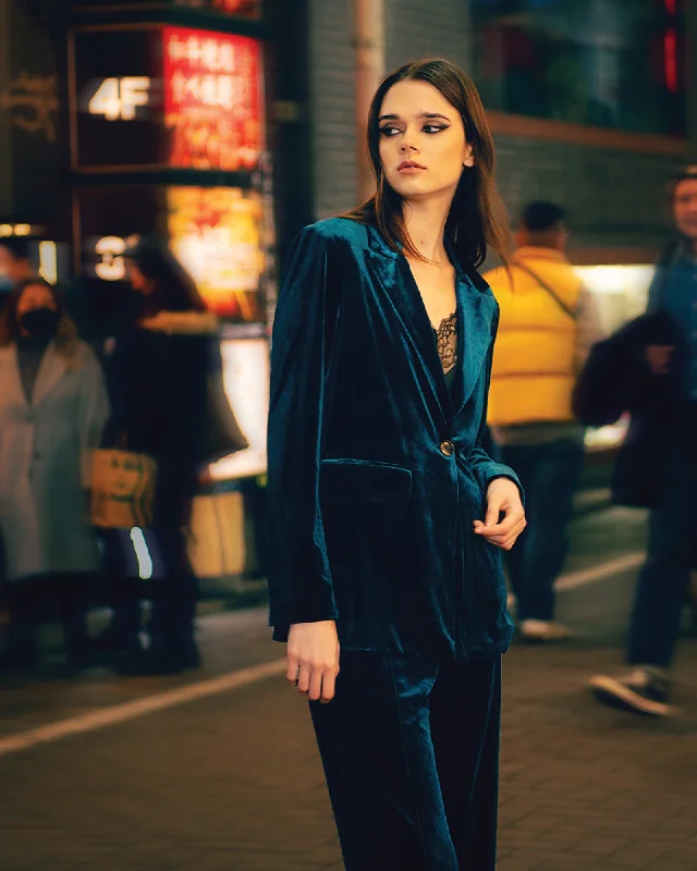 Special Offer versatile coatEternity Velvet Blazer - Dark Teal