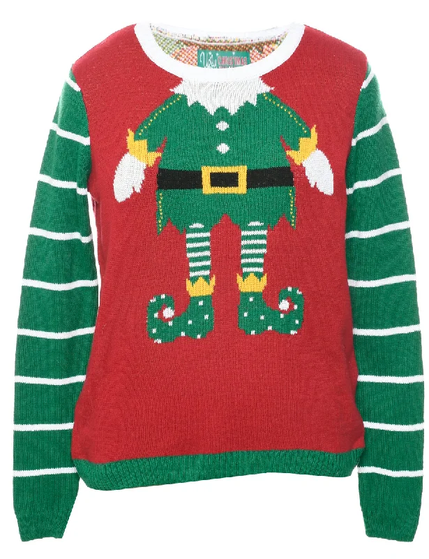 vintage trench coatSanta Claus  Christmas Jumper - M