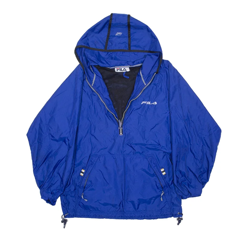 Anniversary Sale windbreaker jacketFILA 1/4 Zip Pullover Jacket Blue Nylon Womens M