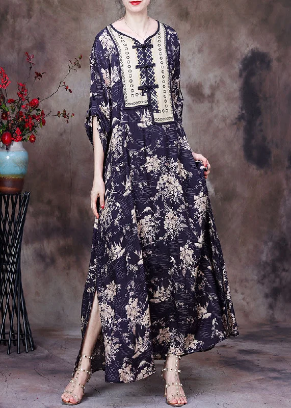 Loyalty Reward evening dressWomen Yellow Print O-Neck Side Open Silk Ankle Dress Long Sleeve Loyalty Reward evening dressWomen Yellow Print O-Neck Side Open Silk Ankle Dress Long Sleeve