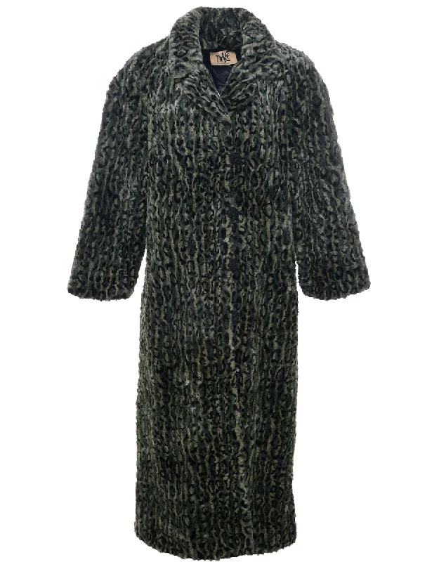 Unmissable Offer vintage coatLeopard Print Faux Fur Coat - XL