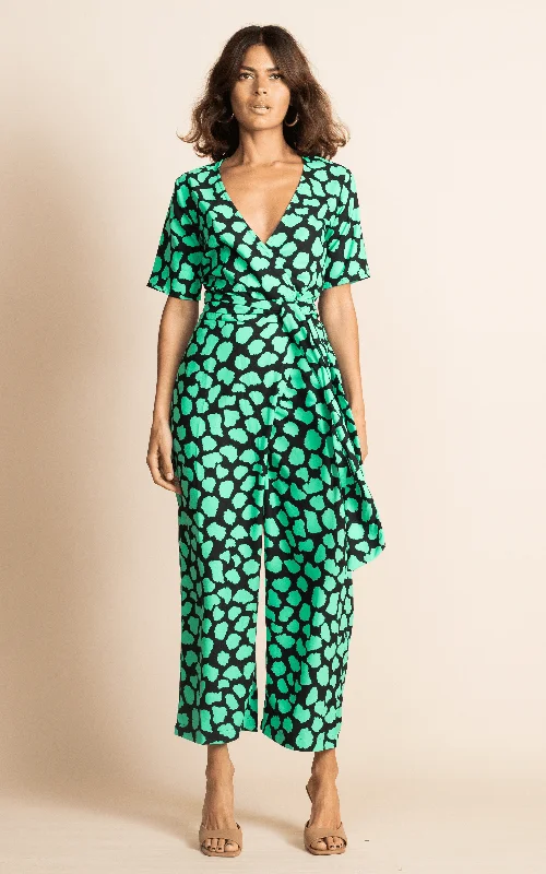 Customer Appreciation Sale Atlantis Wrap Jumpsuit In Green Cloud