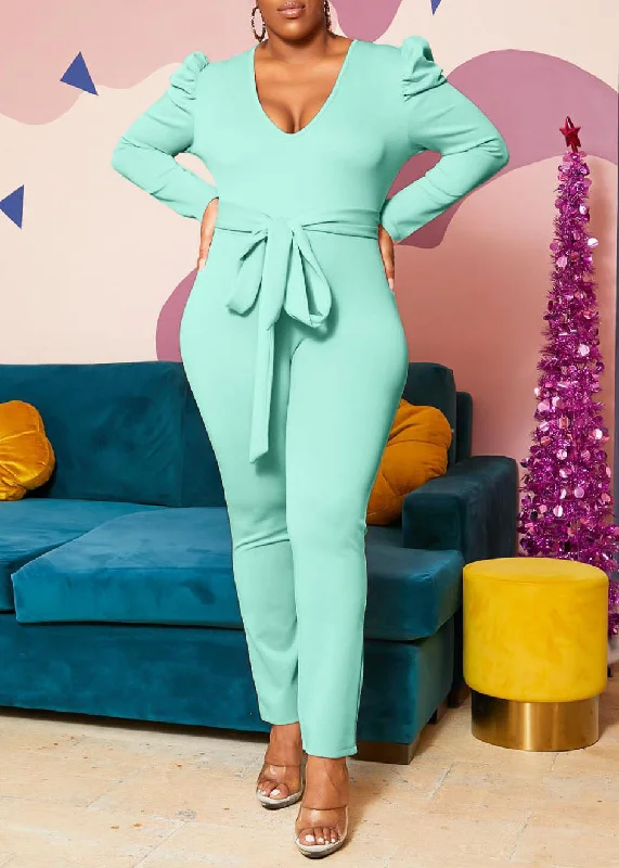 Deal Dash Hi Curvy  Plus Size Women Blushing Drama Shoulder Jumpsuit