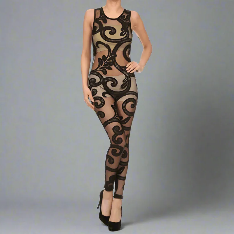 New Markdowns Marsha Floral Mesh jumpsuit