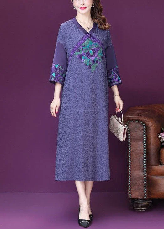 Quick Sale spaghetti strap dressBeautiful Purple Embroideried Patchwork Silk A Line Dresses Bracelet Sleeve Quick Sale spaghetti strap dressBeautiful Purple Embroideried Patchwork Silk A Line Dresses Bracelet Sleeve