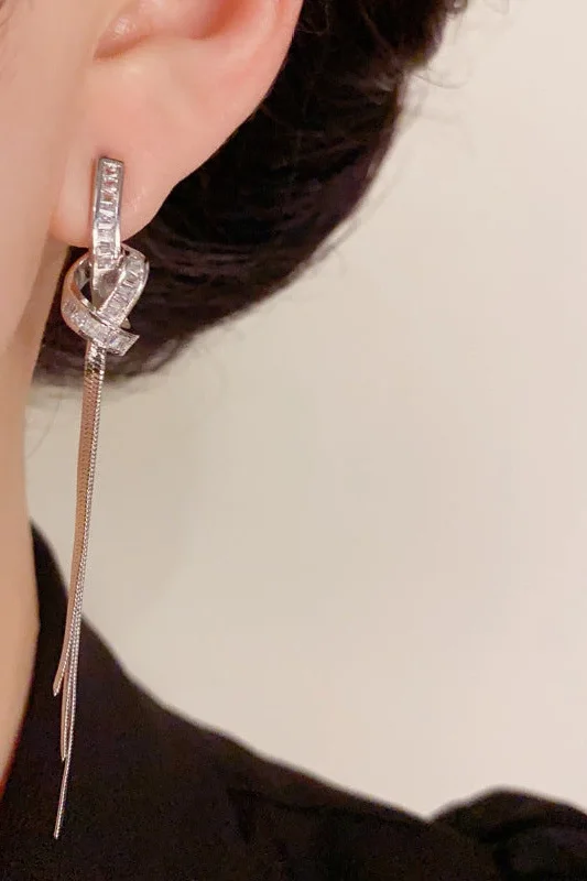 Massive Deals elegant maxi dressDelicate light luxe zircon knot fringe earrings temperament long earrings 800256901146