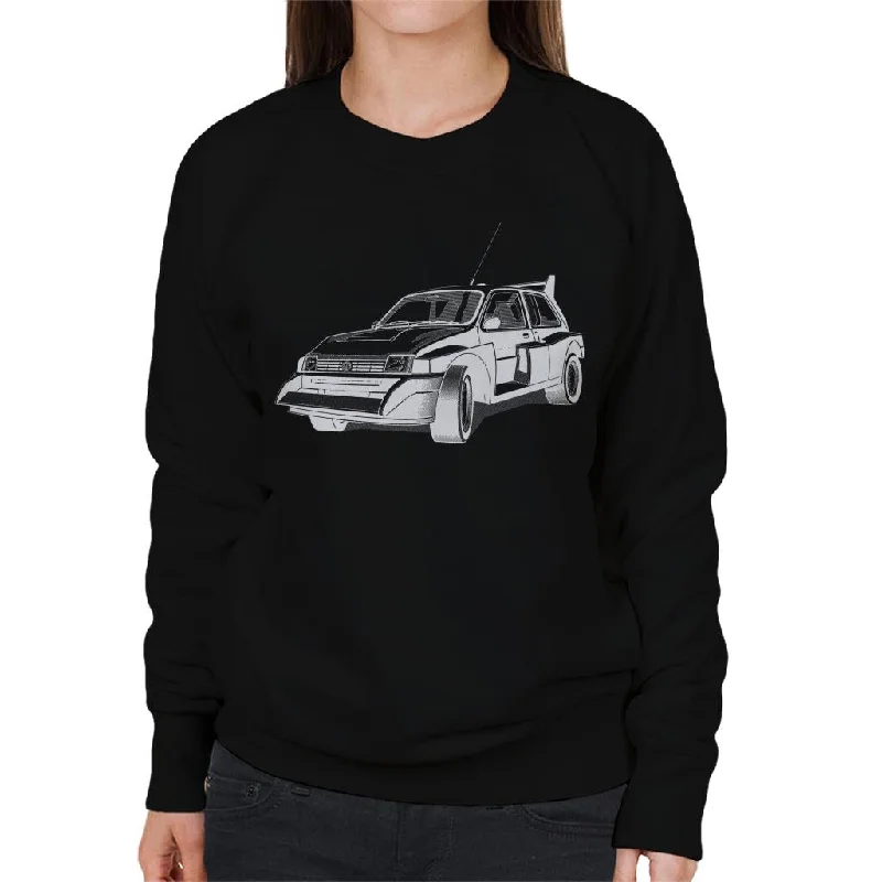 premium gym hoodieMG Metro 6R4 Black And White British Motor Heritage Women's Sweatshirt