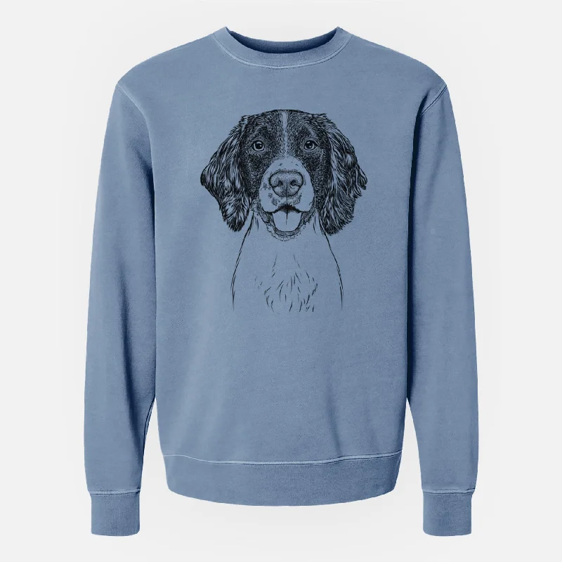 trendy fitness sweatshirtBare Ever the English Springer Spaniel - Unisex Pigment Dyed Crew Sweatshirt