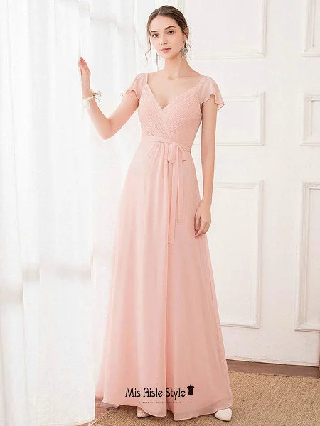 Closeout Sale luxury dressBoho Style Ruffle Sleeve Bridesmaid Dress