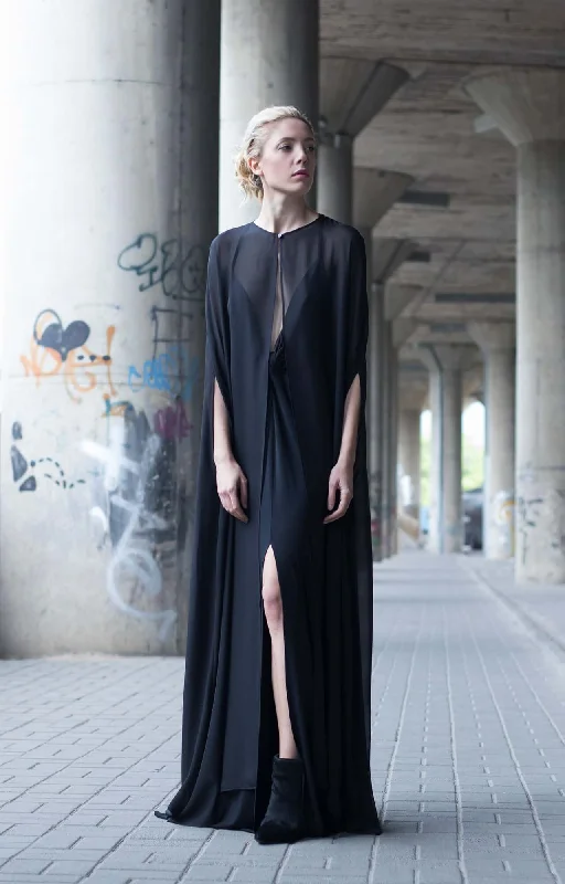 knit dressBlack cape dress