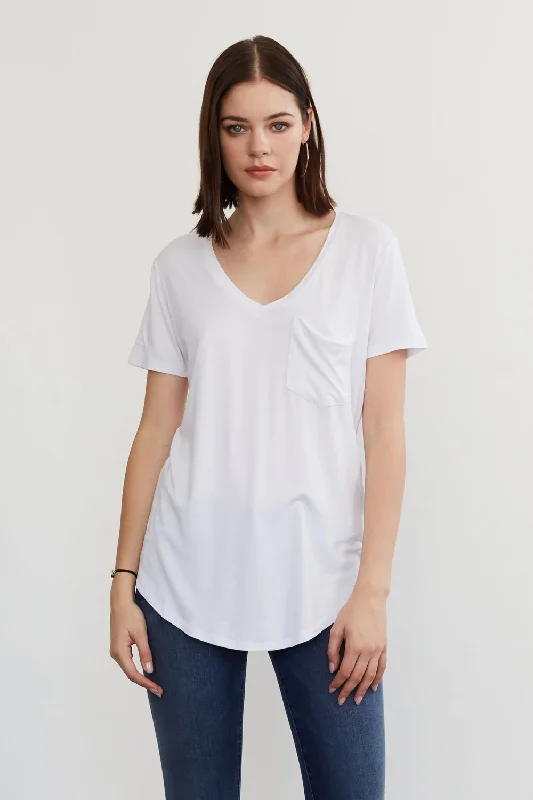 t-shirt dressPhoenix White Vneck Tee