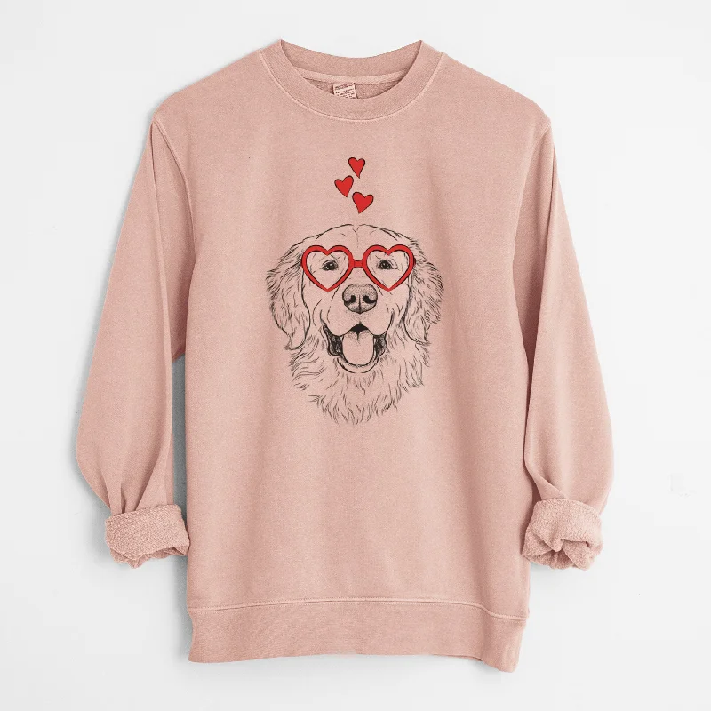 lightweight fitness hoodieValentine Sam the Golden Retriever - Unisex Pigment Dyed Crew Sweatshirt