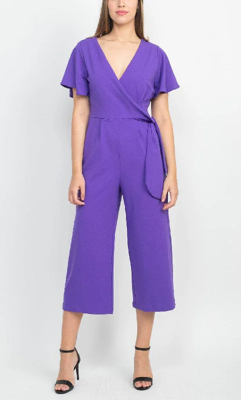 Low Prices Tahari ASL 2AM503 - Short Sleeve V-Neck Jumpsuit