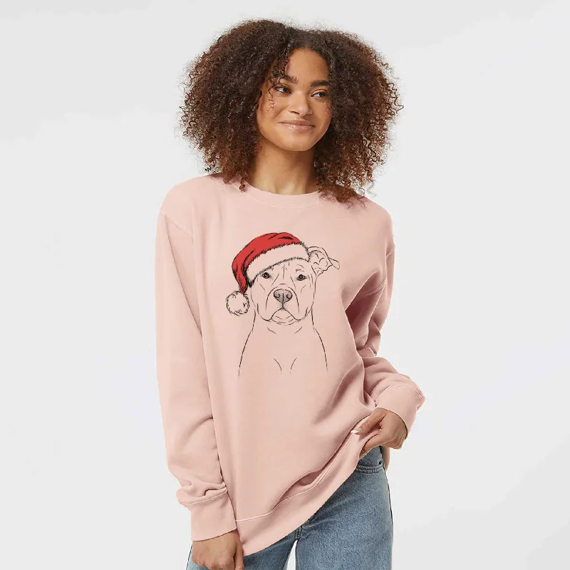 Extra Discounts sleek gym hoodieSanta Jethro the American Staffordshire Terrier - Unisex Pigment Dyed Crew Sweatshirt