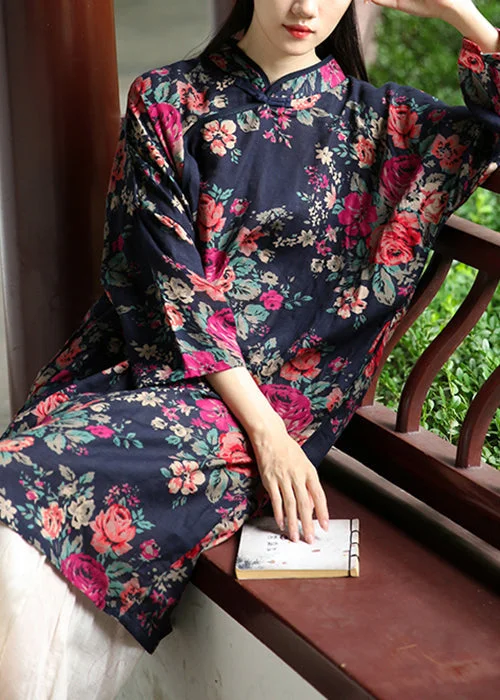 Crazy Deals textured dressLoose Navy Print Button Patchwork Cotton Dresses Long Sleeve Crazy Deals textured dressLoose Navy Print Button Patchwork Cotton Dresses Long Sleeve