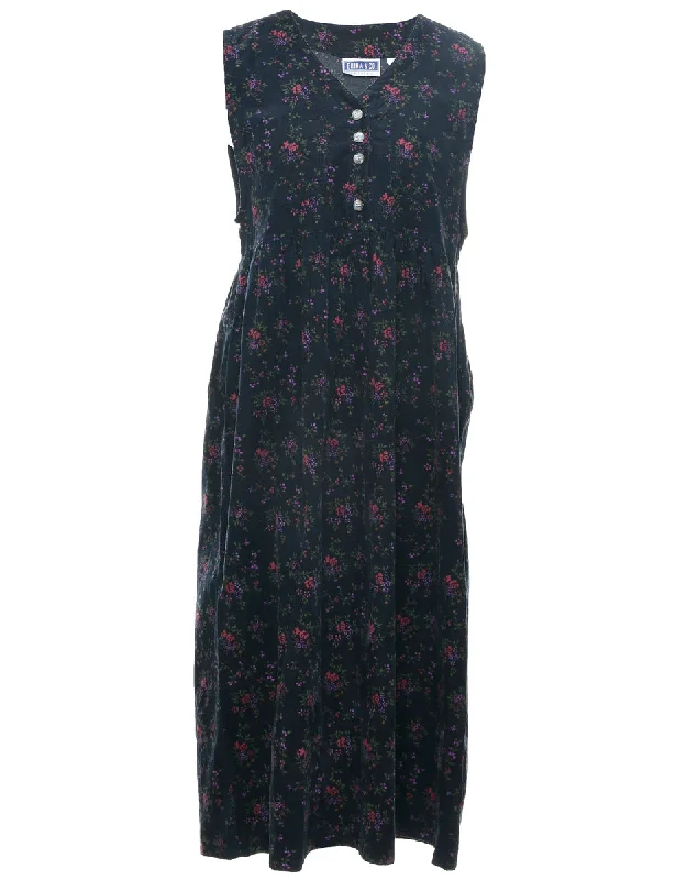 Markdowns puffer jacketCorduroy Floral Pattern Dress - M