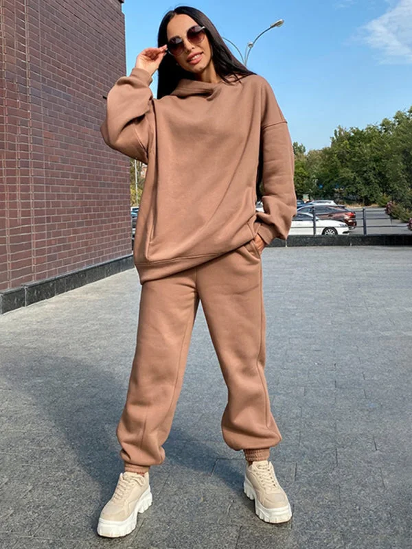 Bargain Blast fashion sportswear hoodieWomen's Matching Overhead Hoodie And Jogging Bottoms