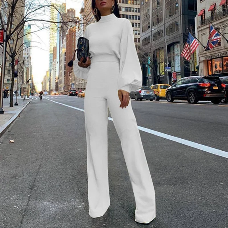 Price Blitz Elegant Long Sleeve Wide Leg Patns Jumpsuit