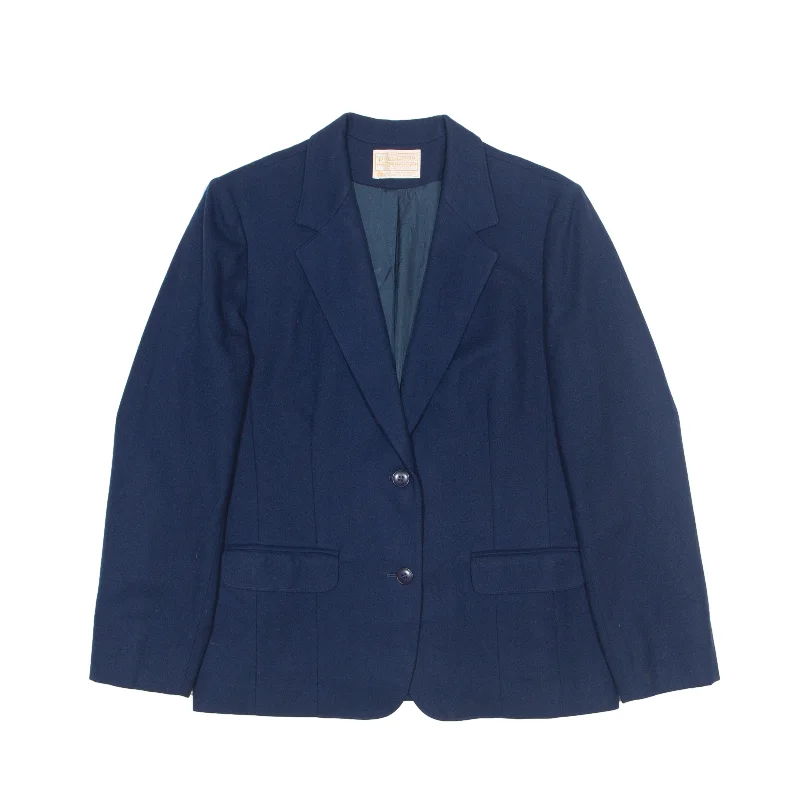 Huge Savings casual trench coatPENDLETON Blazer Jacket Blue Wool 80s Womens L