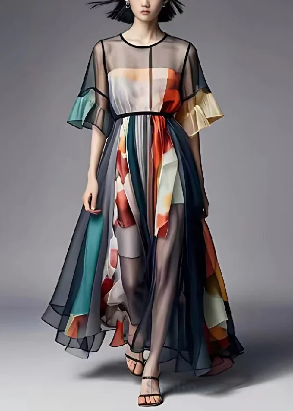 Bonus Savings midi dressItalian Black O Neck Print Patchwork Chiffon Maxi Dresses Half Sleeve Bonus Savings midi dressItalian Black O Neck Print Patchwork Chiffon Maxi Dresses Half Sleeve