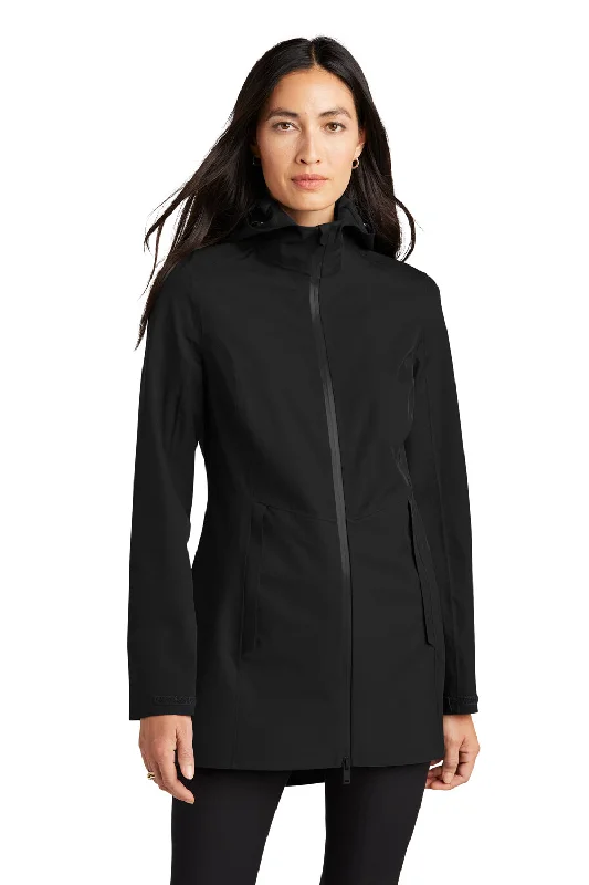 Best Seller stylish lightweight coatMercer+Mettle Womens Waterproof Full Zip Hooded Rain Jacket - Deep Black