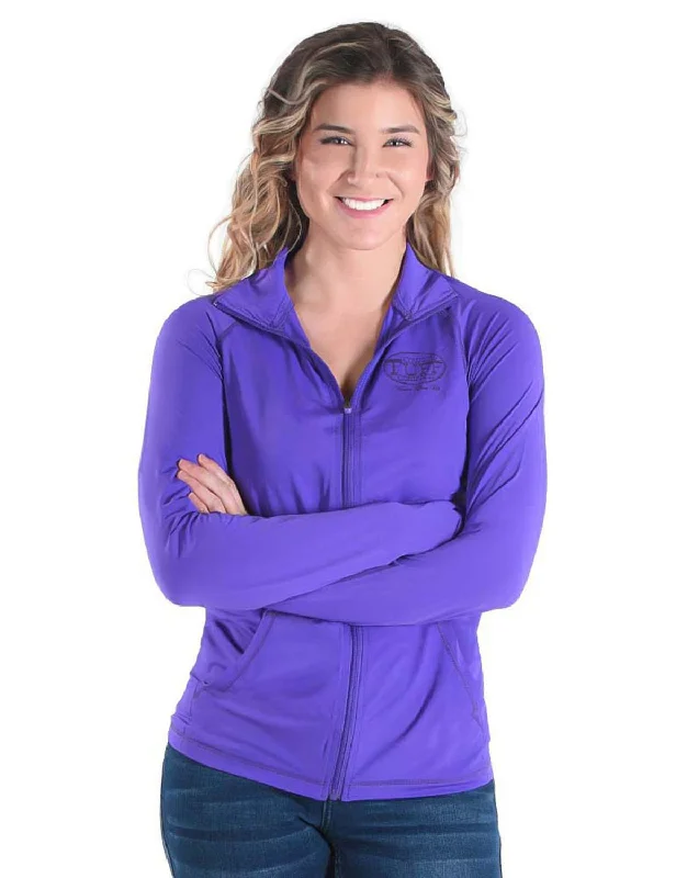 everyday winter coatCowgirl Tuff Womens Cooling UPF Purple Nylon Softshell Jacket