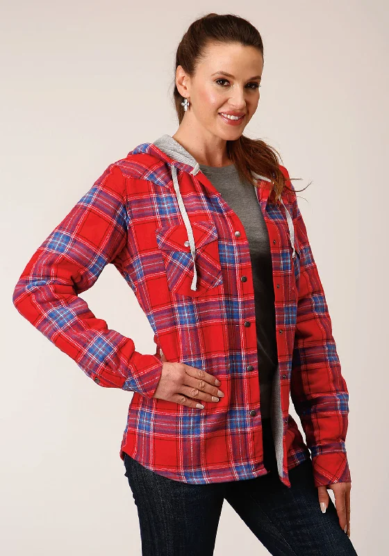 tailored coatRoper Womens Thermal Lined Flannel Red 100% Cotton Cotton Jacket