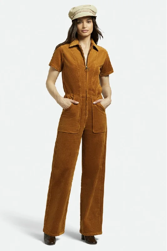 Major Savings Brixton Utility Jumpsuit Golden Brown Cord