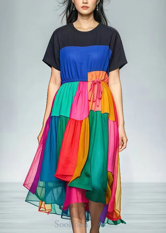 Today's Special minimalistic dressBlack Patchwork Cotton Vacation Dresses Tie Waist Summer Today's Special minimalistic dressBlack Patchwork Cotton Vacation Dresses Tie Waist Summer