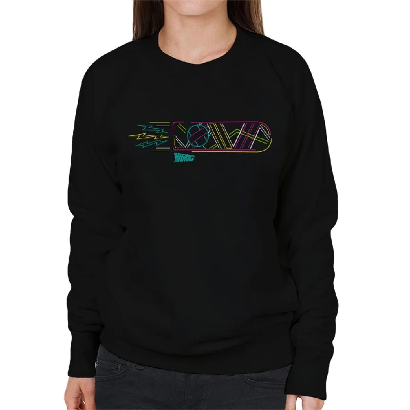 Act Now premium athletic sweatshirtBack to the Future Neon Hoverboard Outline Women's Sweatshirt