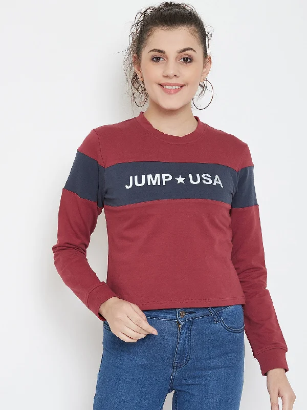 stylish performance hoodieJUMP USA Women Solid Hooded Sweatshirt