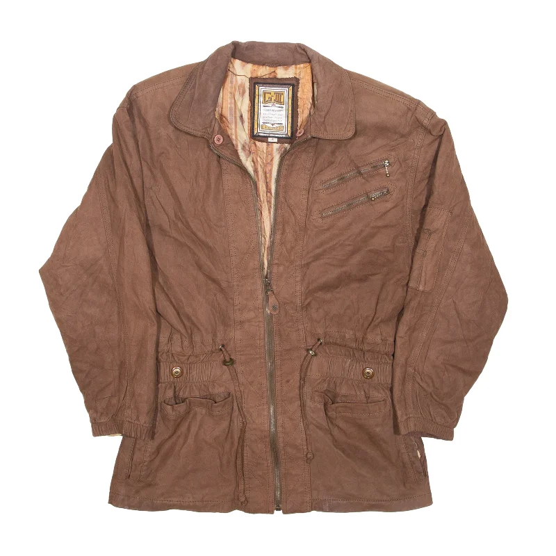 Great Deals padded puffer coatGLOBAL IDENTITY Leather Jacket Brown 90s Womens S