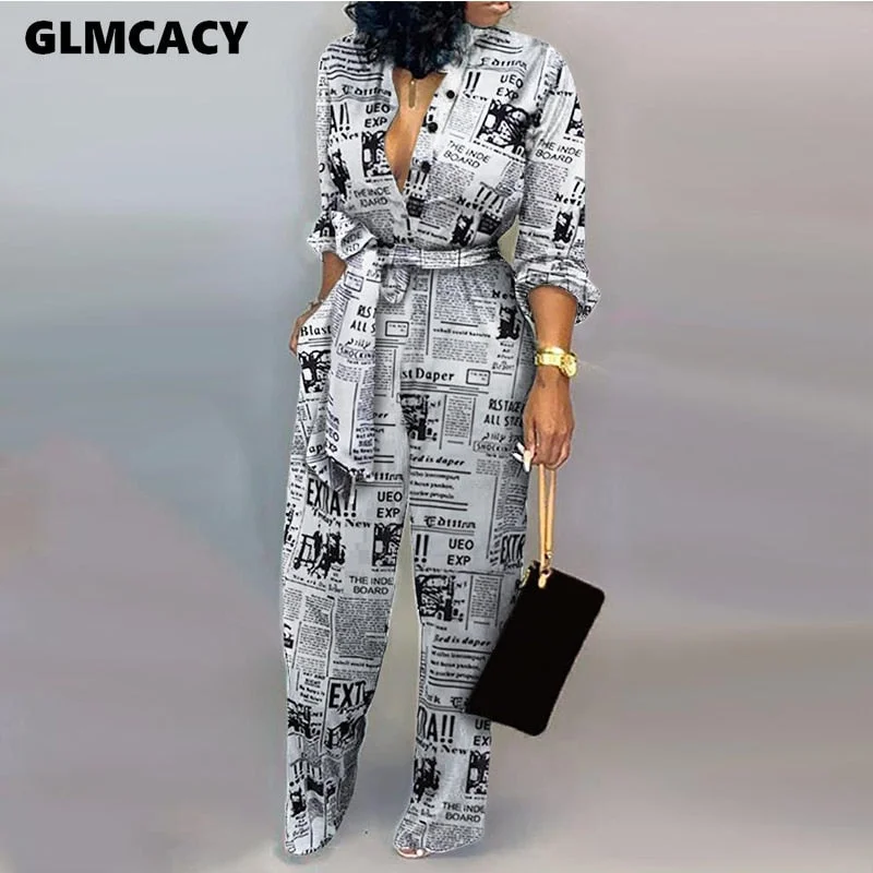 Markdown Madness Women Sexy Ladies Party Long Sleeve Jumpsuit