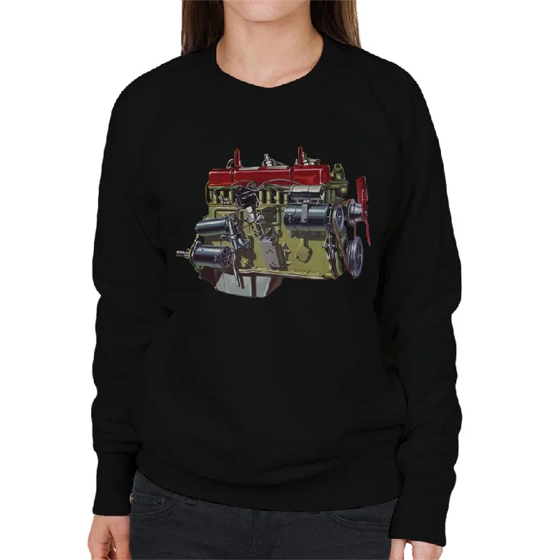 minimaAustin Healey Side View Of Engine British Motor Heritage Women's Sweatshirt