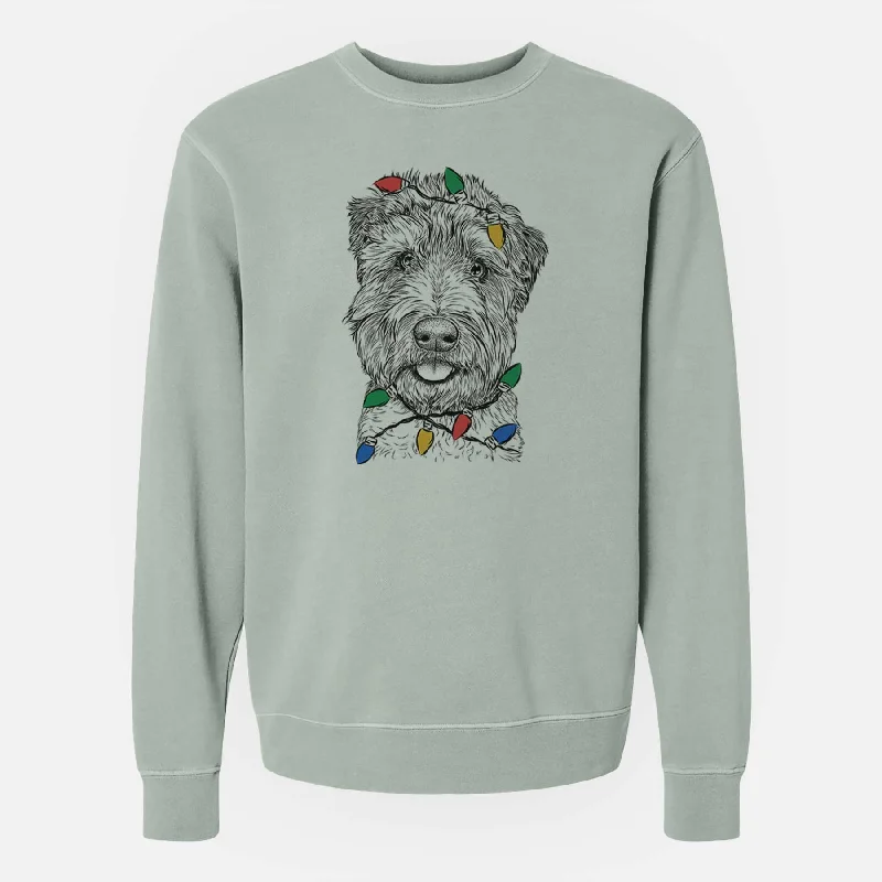 high-performance athletic hoodieChristmas Lights Milton the Soft Coated Wheaten Terrier - Unisex Pigment Dyed Crew Sweatshirt