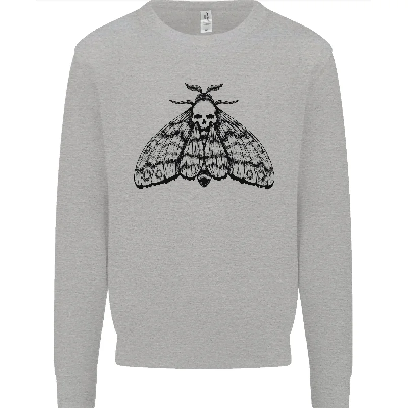 cool activewear hoodieA Gothic Moth Skull Mens Sweatshirt Jumper